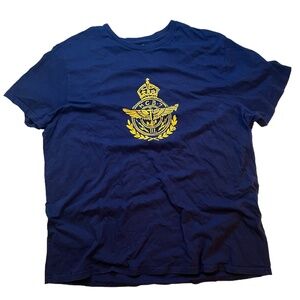 Ralph Lauren Polo Vintage Navy Blue and Gold Tee Size XL